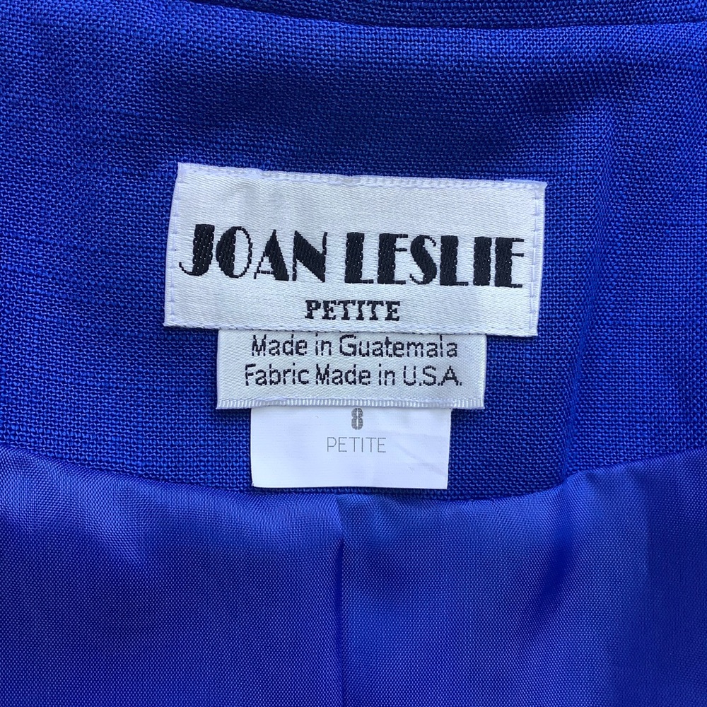 Joan Leslie Blue Short Sleeve Suit Jacket, 8P - Picture 4 of 7